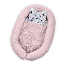 Babafészek szett - rózsaszín minky - minnie Babafészek szett - rózsaszín minky - minnie