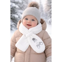 Wellsoft sál - fehér - szürke hímzéssel