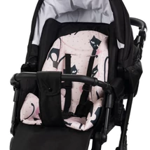 Praktikus szűkítő babakocsiba - univerzális termék - rózsaszín fekete cicás