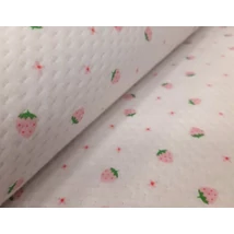 Kókusz matrac babakocsiba - szamócás jacquard 